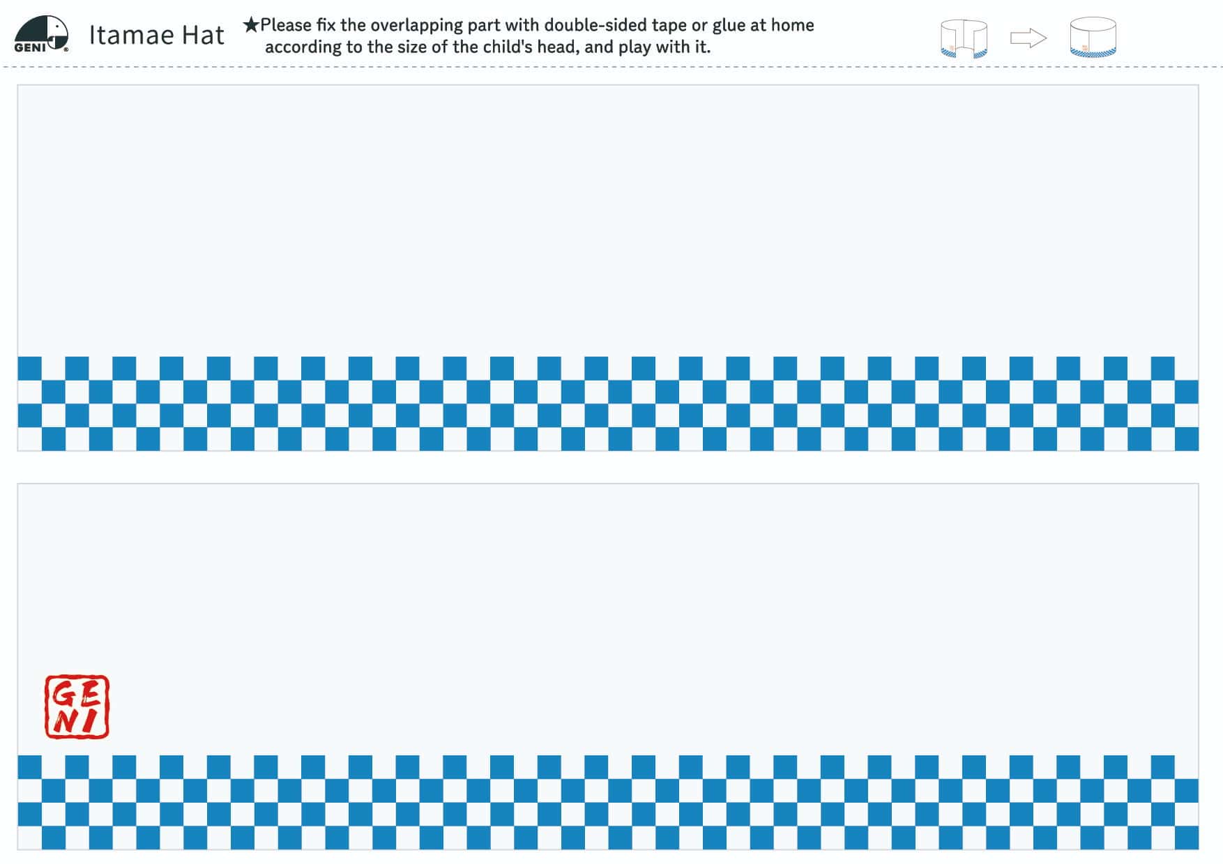 本格的な木製おままごとセット「マグロ解体寿司職人セット」のダウンロードコンテンツ│板前帽子（English version）