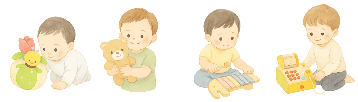 おもちゃ・知育玩具で遊ぶ子ども