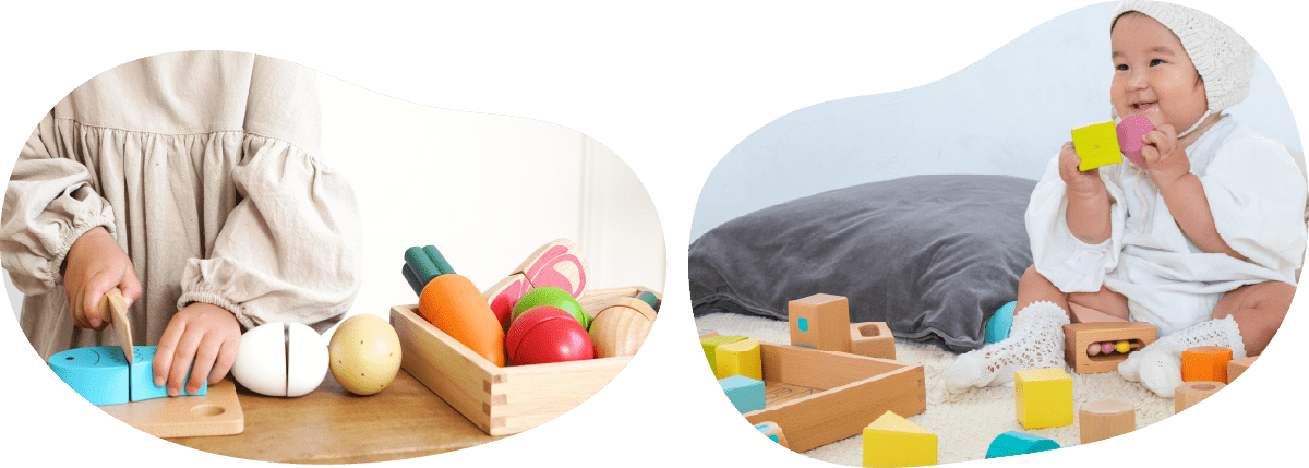 おもちゃ・知育玩具で遊ぶ子ども