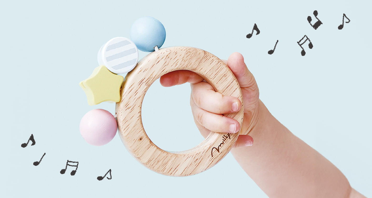 赤ちゃんの五感を育てるガラガラ・ラトル│GENIの知育玩具・木のおもちゃをご紹介