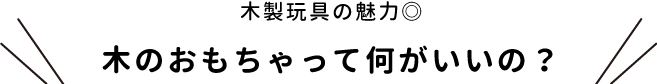 木製玩具の魅力　木のおもちゃって何がいいの？