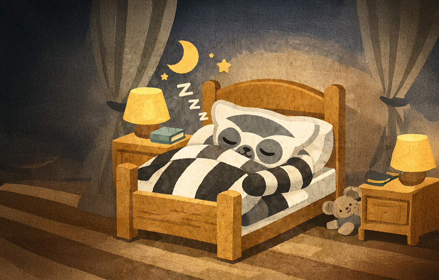 眠るワオキツネザル