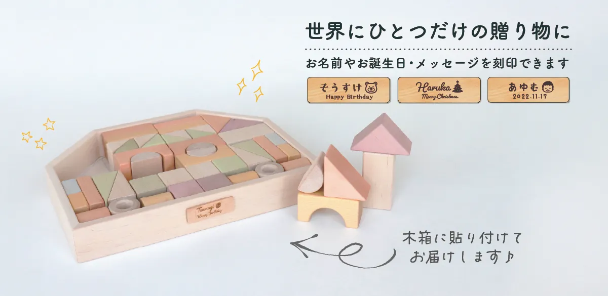【アルコール除菌対応】パステルカラーの日本製積み木セット │GENI（ジェニ）つみきのいえL