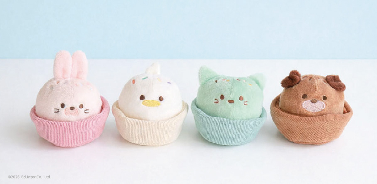 出産祝いにおすすめGENI（ジェニ）布おもちゃ│Ponpon Animal Cupcake-ポンポンアニマルカップケーキ-