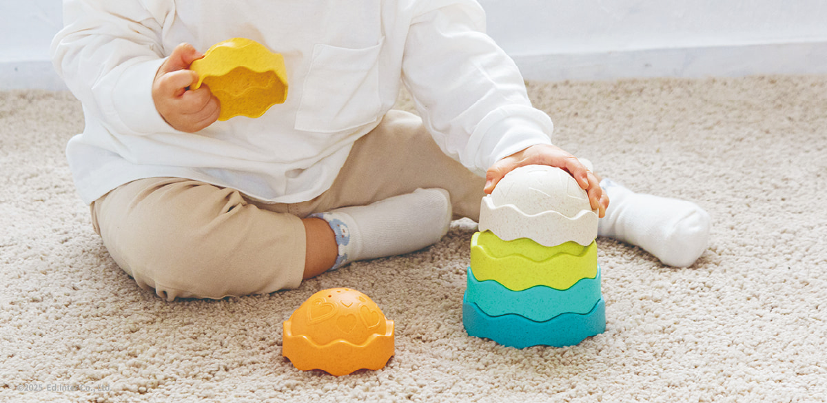 環境にやさしい知育玩具 GENI（ジェニ）ecomugi(エコムギ)スタッキングタワードーム