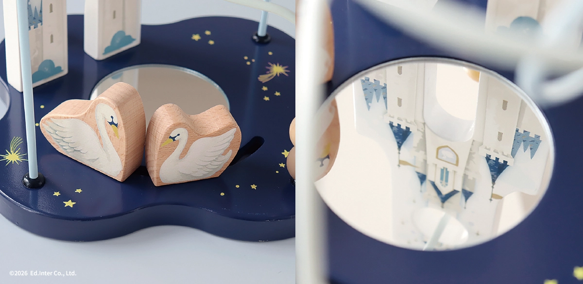 月や星、白鳥などのギミックパーツ