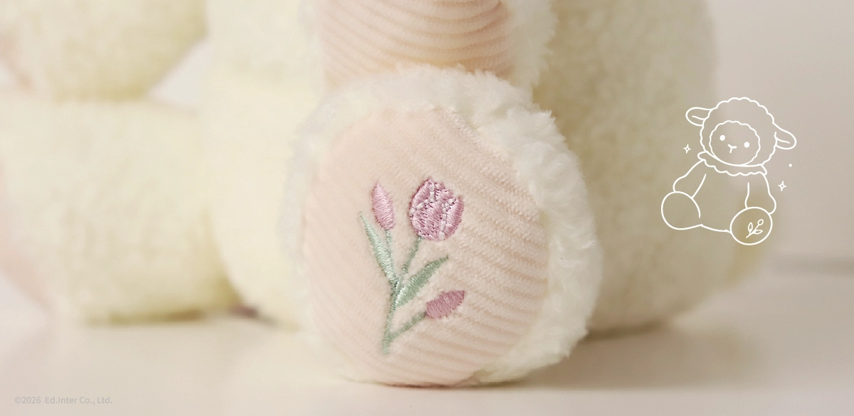 チューリップの刺繍入り Lumi Dream ぬいぐるみ