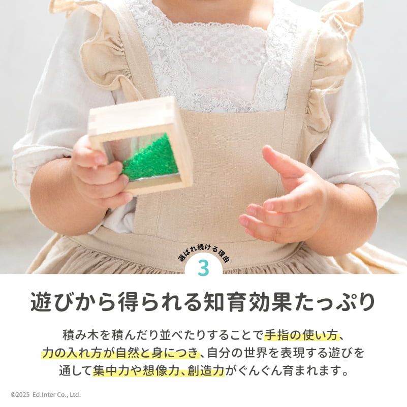 デザインつみき  幼児教室監修 タイヤ付木箱 大満足の41pcs