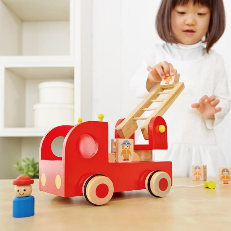 カタカタ森の消防隊 知育玩具 木のおもちゃ GENI