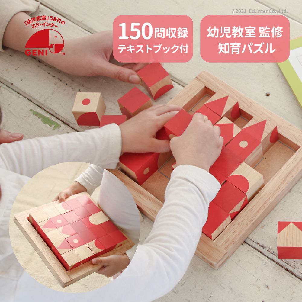 在庫限定]脳活キューブ 知育玩具 木のおもちゃ GENI
