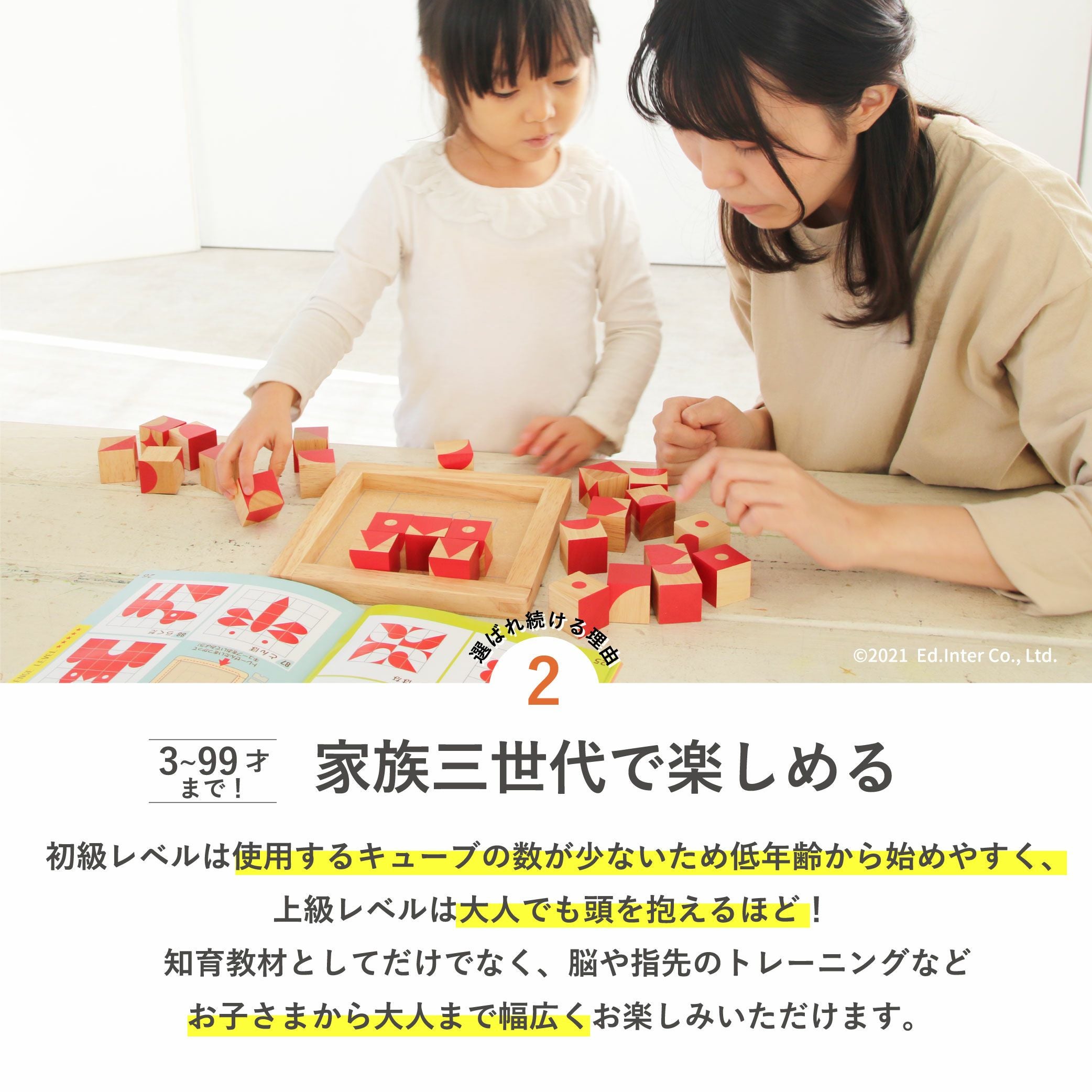 在庫限定]脳活キューブ 知育玩具 木のおもちゃ GENI