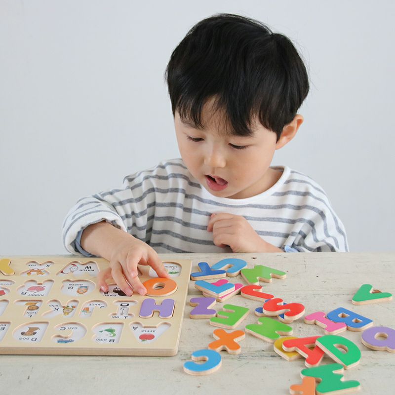 木のパズル A・B・C 知育玩具 木のおもちゃ GENI