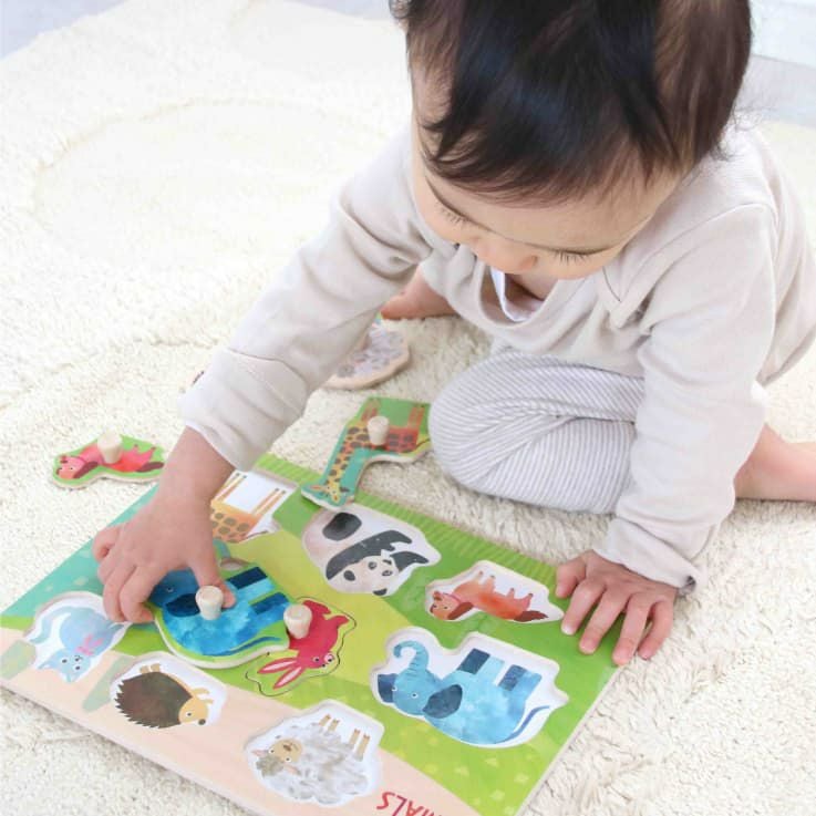 木のパズル なかよしどうぶつ 知育玩具 木のおもちゃ GENI