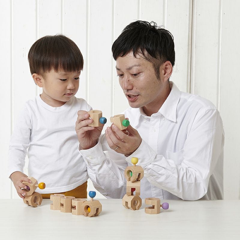 Connectable Chain Cobit -6pieces- 知育玩具 木のおもちゃ GENI
