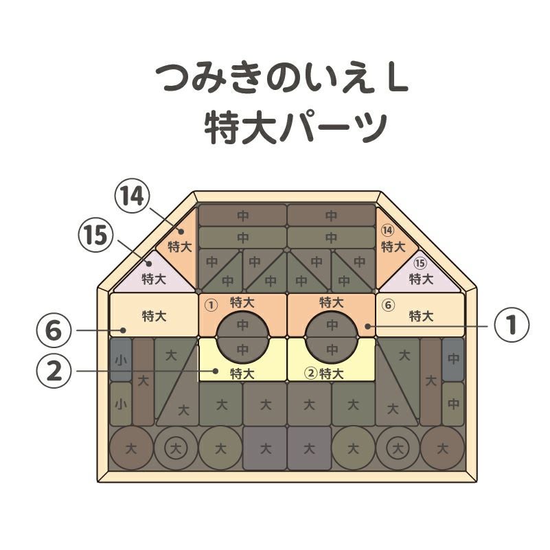 日本製積み木│つみきのいえ特大パーツ