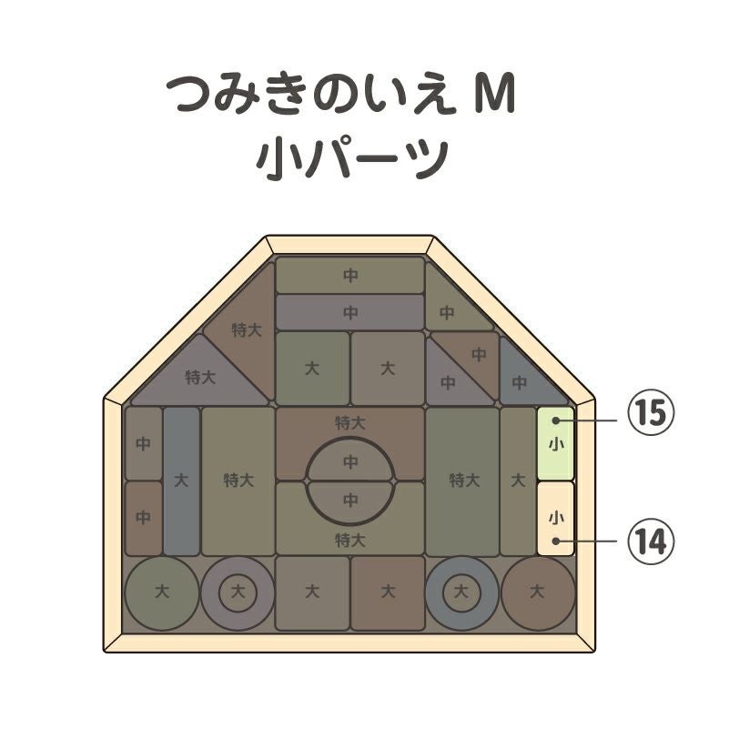 日本製積み木│つみきのいえM小パーツ