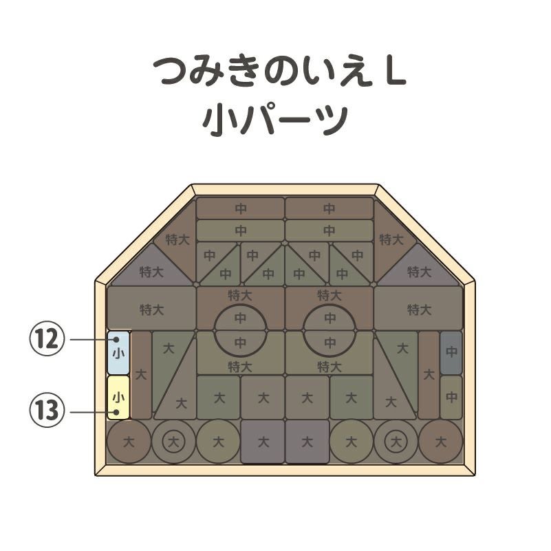 日本製積み木│つみきのいえL小パーツ