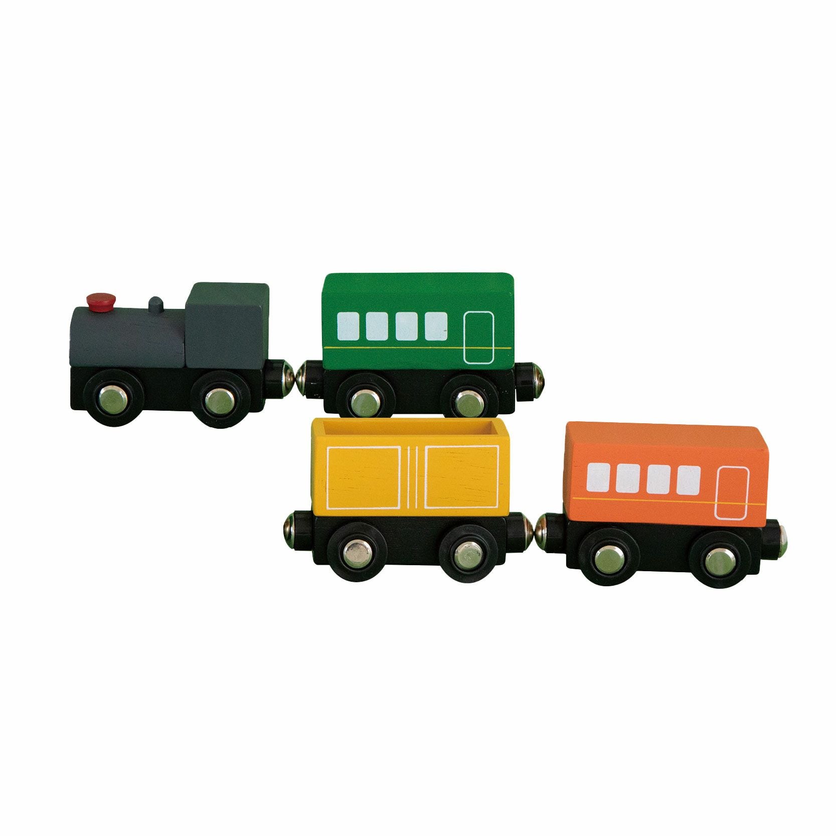 おもちゃの列車セット 3つの列車 TRAIN SET トレインセット -MY FIRST VEHICLE- 知育玩具 木のおもちゃ GENI