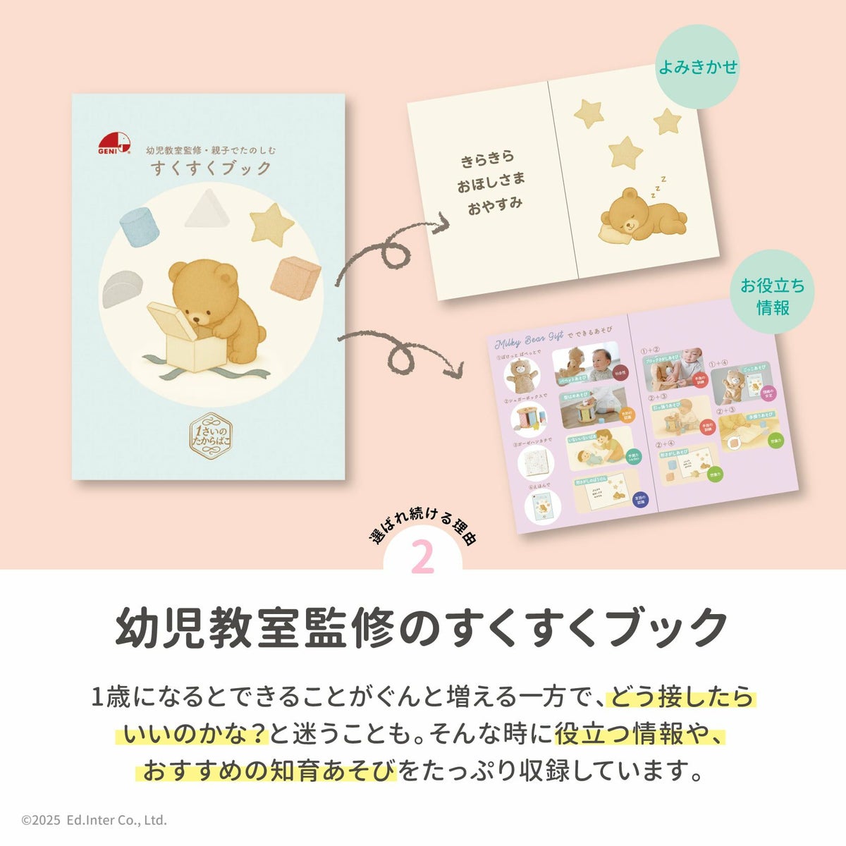 幼児教室監修の知育ブック入り。親子で楽しめる出産祝い「GENI」ギフト